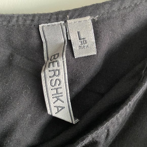 BERSHKA Black Single-Shoulder Mini Dress - Picture 3 of 3